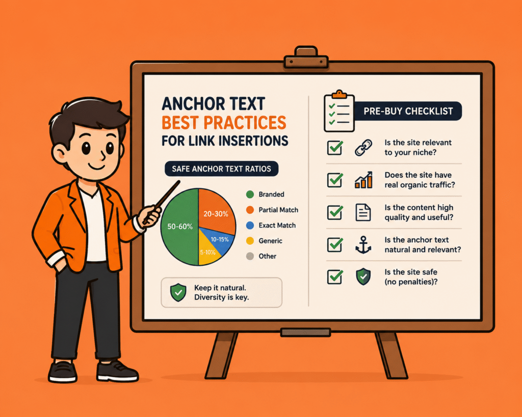 Anchor text link insertion best practices and pre-buy checklist